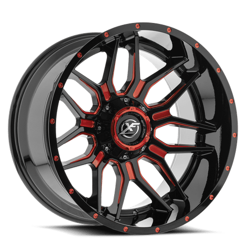 XF OFFROAD Gloss Black Milled Red 20x9 5x139.7